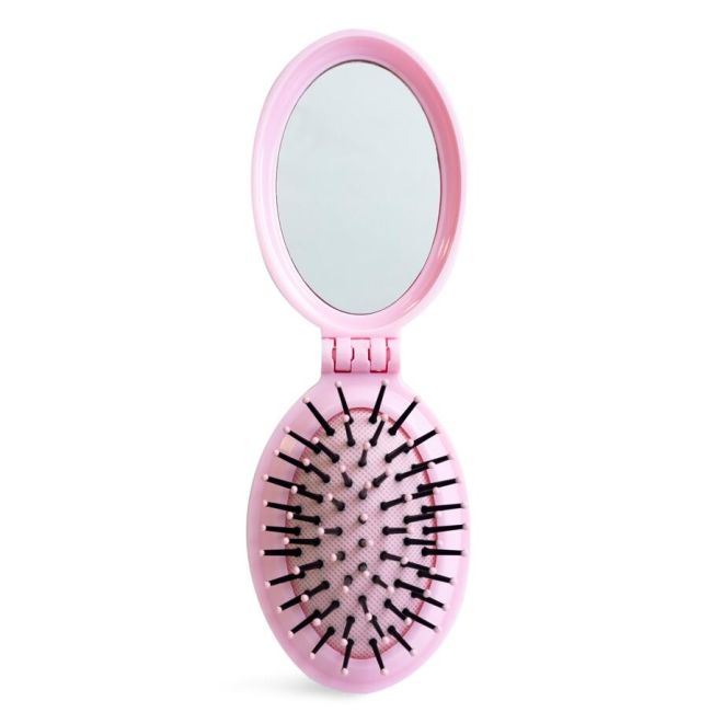 Set 24 bucati Perie pliabila cu oglinda pastel IDC Institute 18301RB