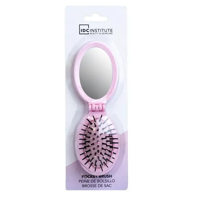 Set 24 bucati Perie pliabila cu oglinda pastel IDC Institute 18301RB