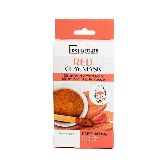 Set 3 Masti faciale exfoliante cu argila rosie IDC Institute 90106 3x7 g