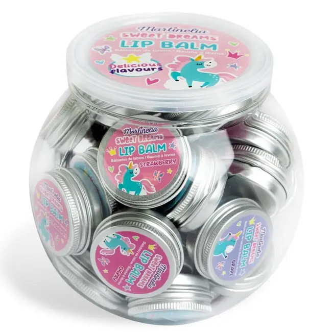 Set 32 Balsam de buze cu aroma de fructe Sweet Dreams Unicorn, Martinelia, 42154 10 g