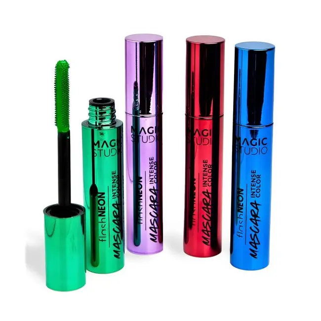 Set 4 bucati Mascara Neon Intense Color, Magic Studio 50519, 10 ml - albastru, mov, rosu, verde)