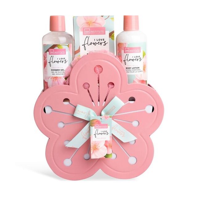 Set 4 produse cosmetice I love Flowers, IDC Institute 44052, pink, 600 ml