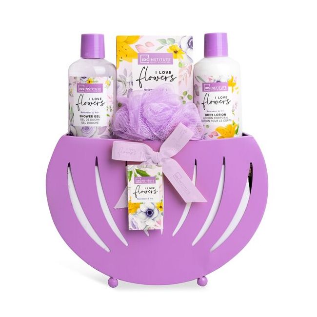 Set 4 produse cosmetice I love Flowers, IDC Institute 44052, purple, 600 ml