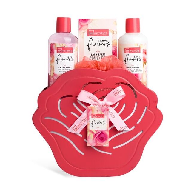 Set 4 produse cosmetice I love Flowers, IDC Institute 44052, red, 600 ml