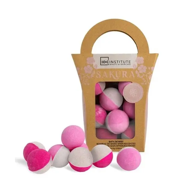Set 8 bile efervescente de baie  Sakura, IDC Institute 99021, 8 x 15g