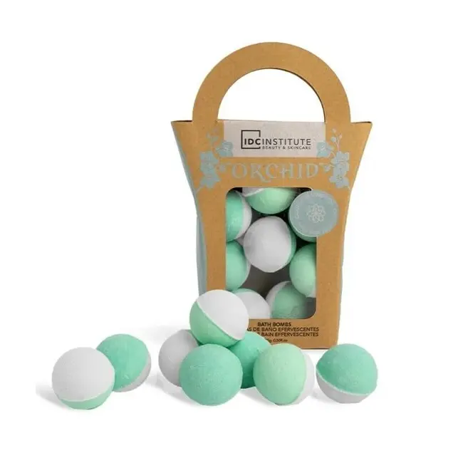 Set 8 bile efervescente de baie Orchid, IDC Institute 99021, 8 x 15g