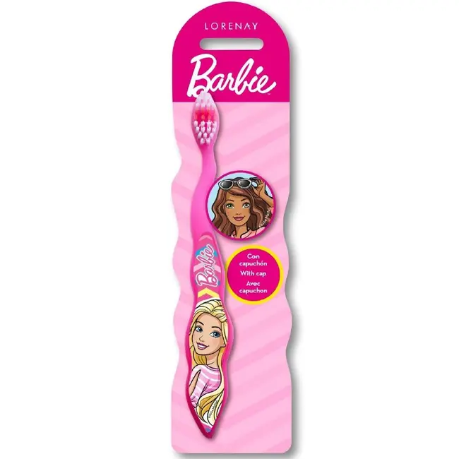 Set ingrijire orala pentru calatorie, Barbie, Periuta cu capac, pasta de dinti 75 ml, pahar si borseta, pentru fetite, 2042
