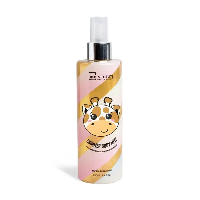 Spray de corp cu sclipici Cute Animals Shimmer Mist Giraffe, IDC Institute 12185, 250ml