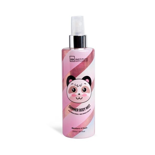Spray de corp cu sclipici Cute Animals Shimmer Mist Panda, IDC Institute 12184, 250ml