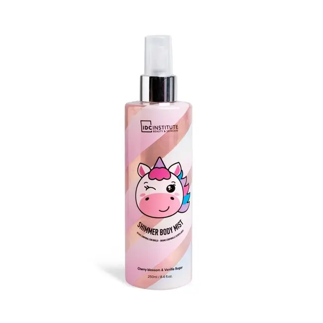 Spray de corp cu sclipici Cute Animals Shimmer Mist Unicorn, IDC Institute 42143, 250 ml