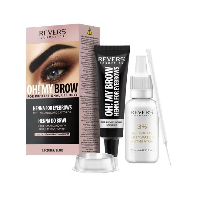 Vopsea de sprancene Henna Oh! My Brows, Revers, Negru, 1.0, 30ml