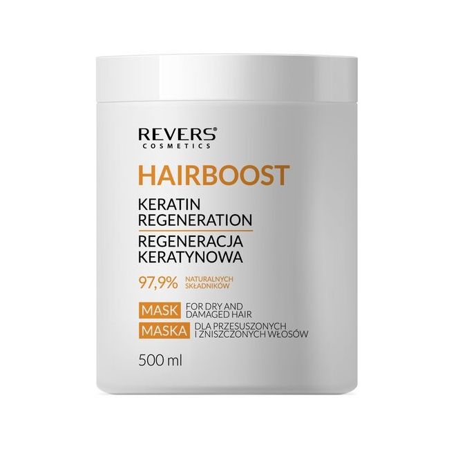 Masca pentru par Hairboost Keratin Regeneration, pentru par uscat si deteriorat, Revers, 500ml