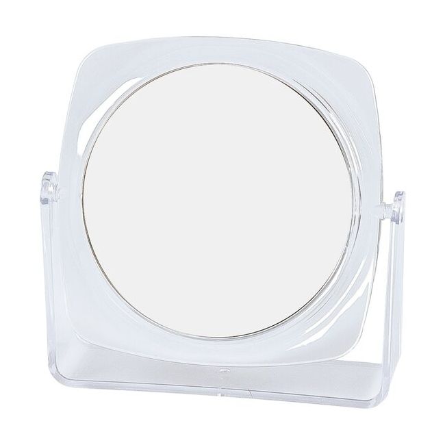 Oglinda machiaj cu lupa si picior, plastic, Top Choice 85048 (marire x5)