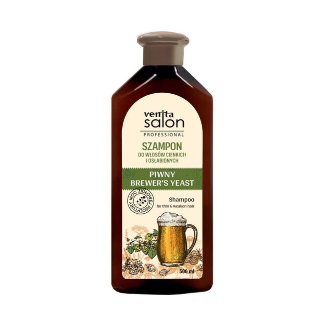 Sampon pentru par fragil si subtire cu extract de drojdie de bere, Venita Herbal, 500ml