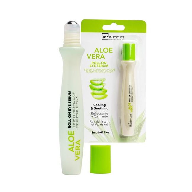 Ser roll-on revigorant si calmant cu aloe vera pentru ochi IDC Institute 68041, 18 ml