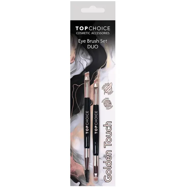 Set 2 pensule de machiaj pentru sprancene Golden Touch Duo, 38679, Top Choice