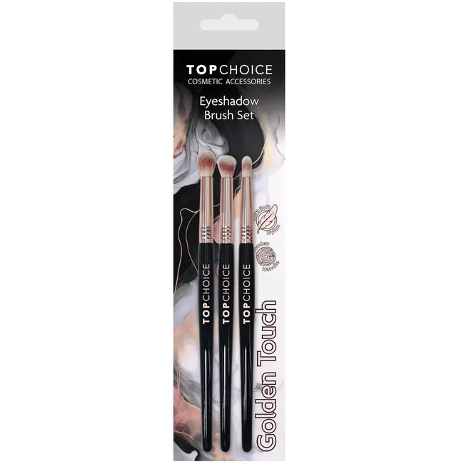 Set 3 pensule de machiaj pentru blending Golden Touch Trio, 38662, Top Choice