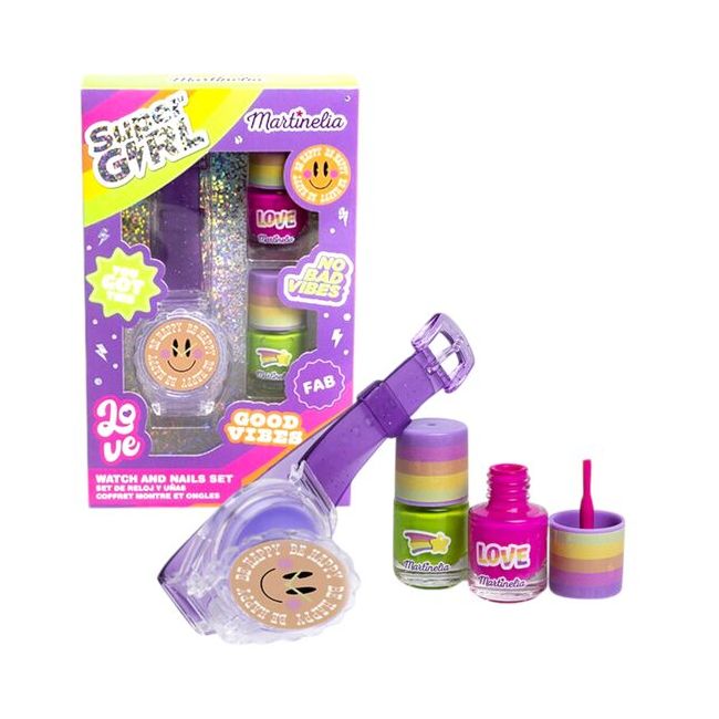 Set ceas, lac de unghii si luciu de buze  Super Girl Martinelia 44056