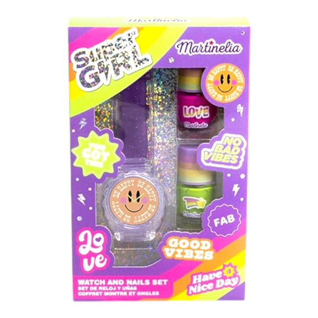 Set ceas, lac de unghii si luciu de buze  Super Girl Martinelia 44056
