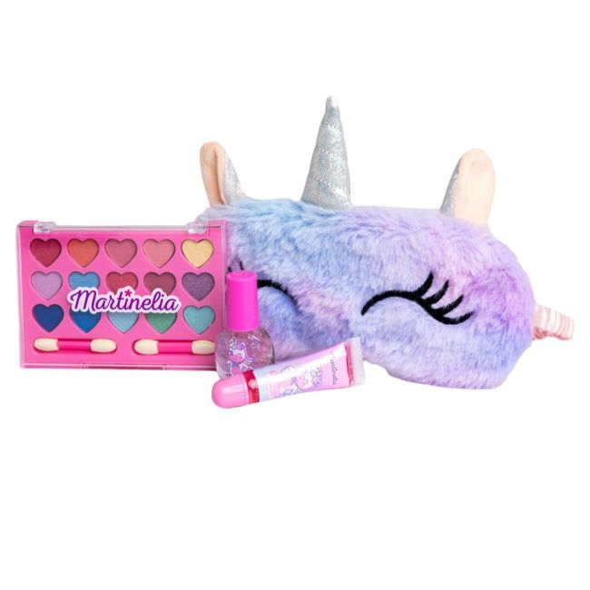 Set cosmetice pentru fetite si masca de dormit, Little Unicorn , 12024, Martinelia