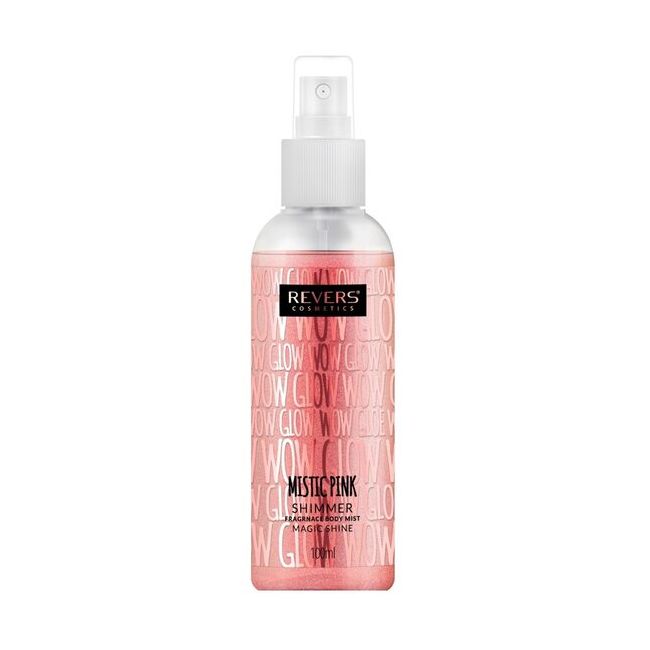 Spray de corp parfumat, cu particule sclipitoare roz, Mistic Pink, Revers, 100ml