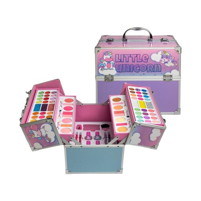Trusa de machiaj pentru fetite tip cufar Little Unicorn Fabulous Colors 12030, Martinelia