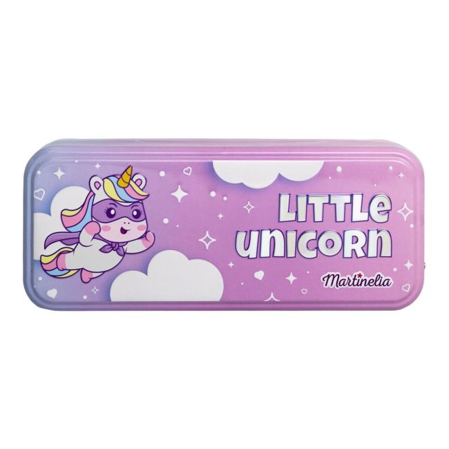 Trusa etajata cu fard de pleoape, luciu de buze si accesorii Little Unicorn Martinelia, 12022