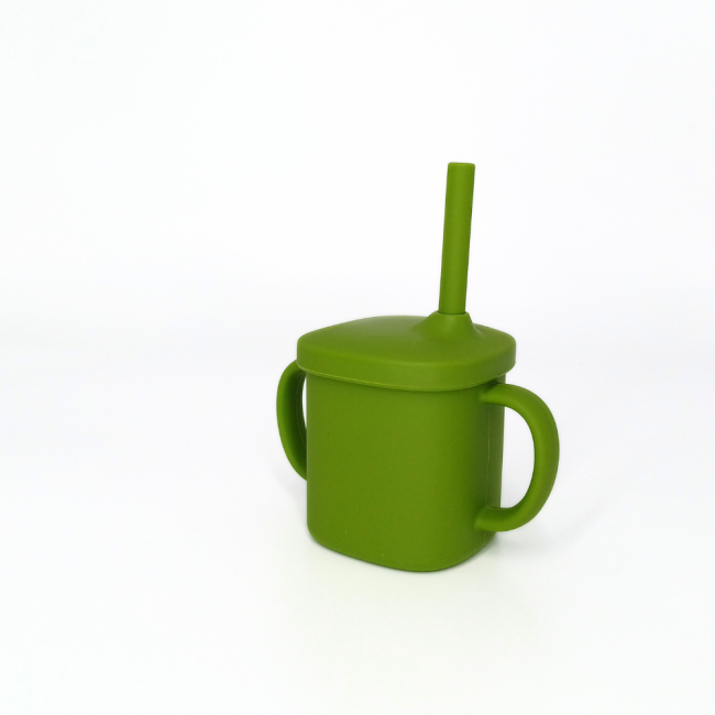 Cana cu pai si capac din silicon, Coccorito, Green