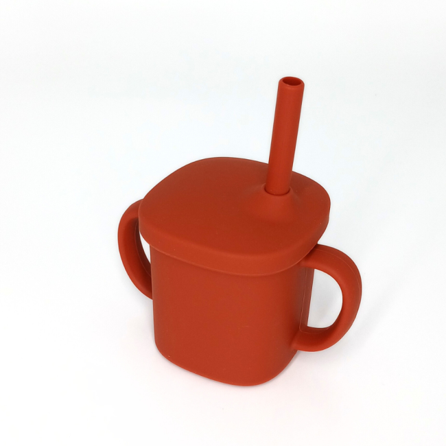 Cana cu pai si capac din silicon, Coccorito, Red