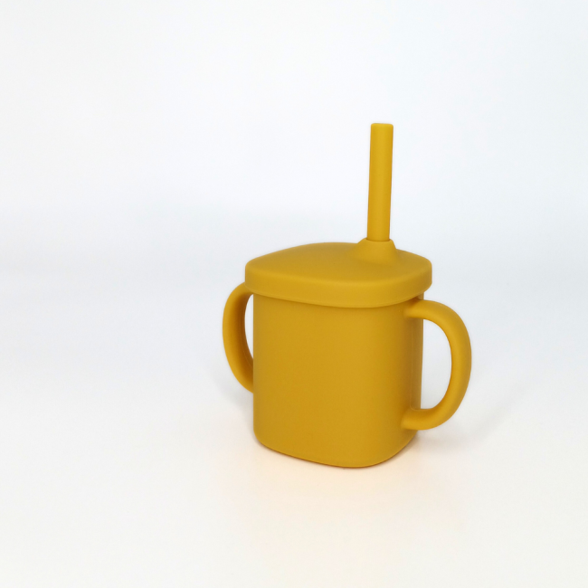 Cana cu pai si capac din silicon, Coccorito, Yellow