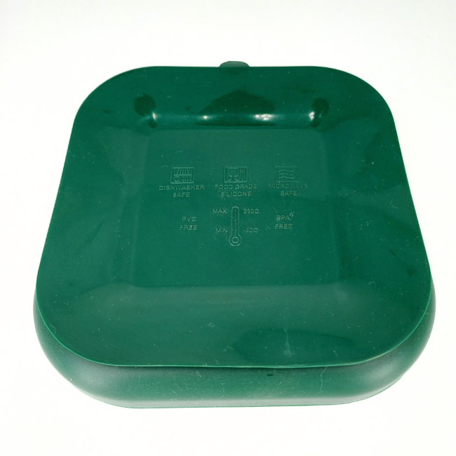 Farfurie patrata din silicon compartimentata, Coccorito, Dark Green
