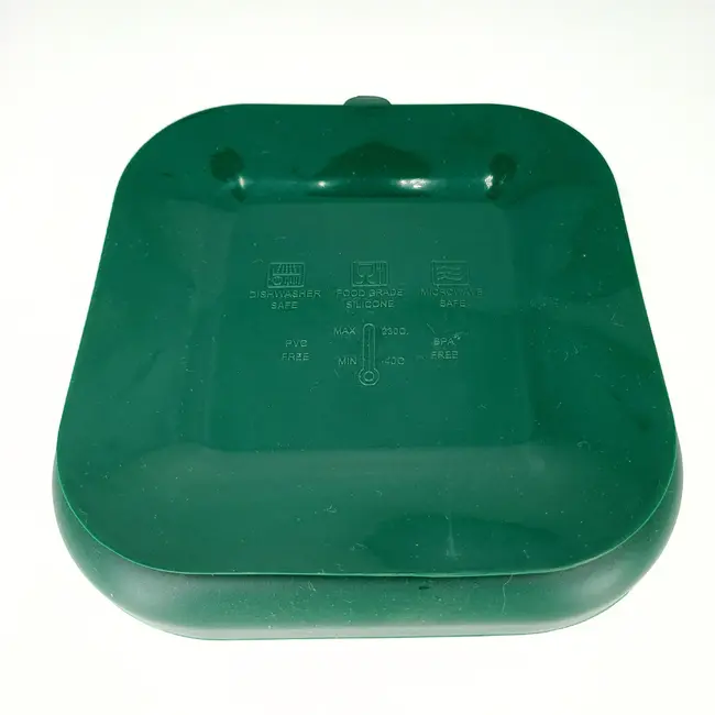 Farfurie patrata din silicon compartimentata, Coccorito, Dark Green