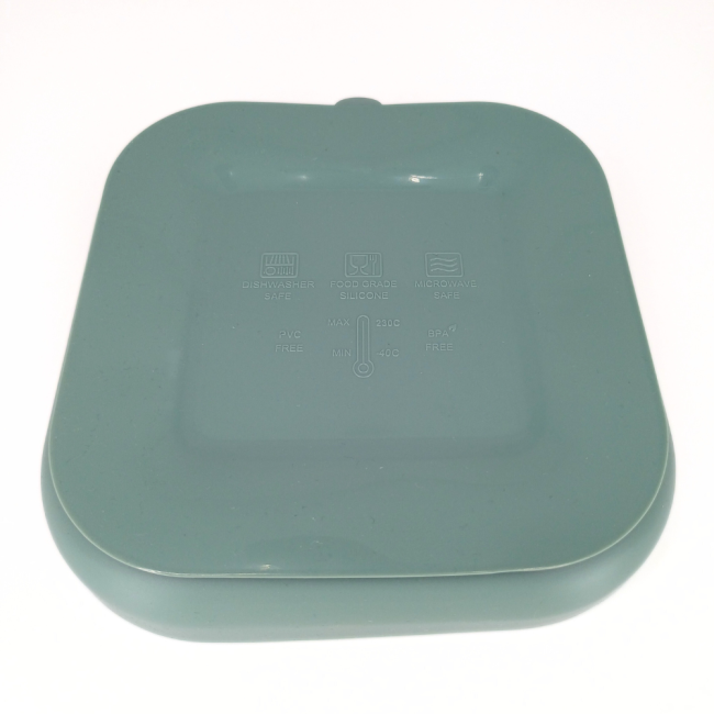 Farfurie patrata din silicon compartimentata, Coccorito, Mint