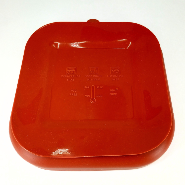 Farfurie patrata din silicon compartimentata, Coccorito, Red