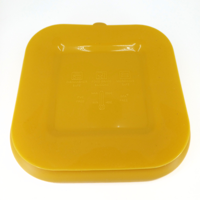 Farfurie patrata din silicon compartimentata, Coccorito, Yellow