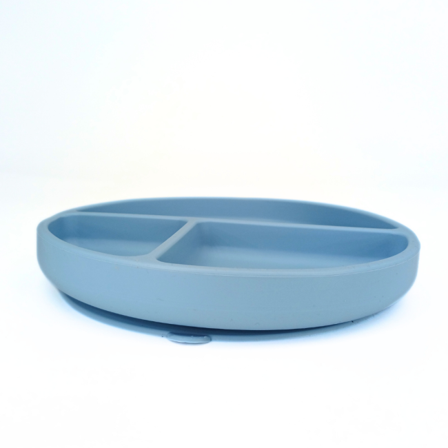 Farfurie rotunda din silicon compartimentata, Coccorito, Blue