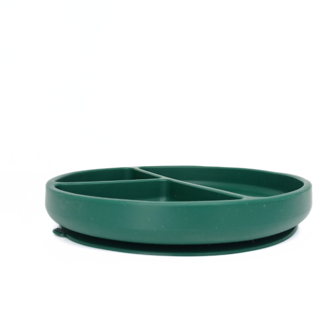 Farfurie rotunda din silicon compartimentata, Coccorito, Dark Green