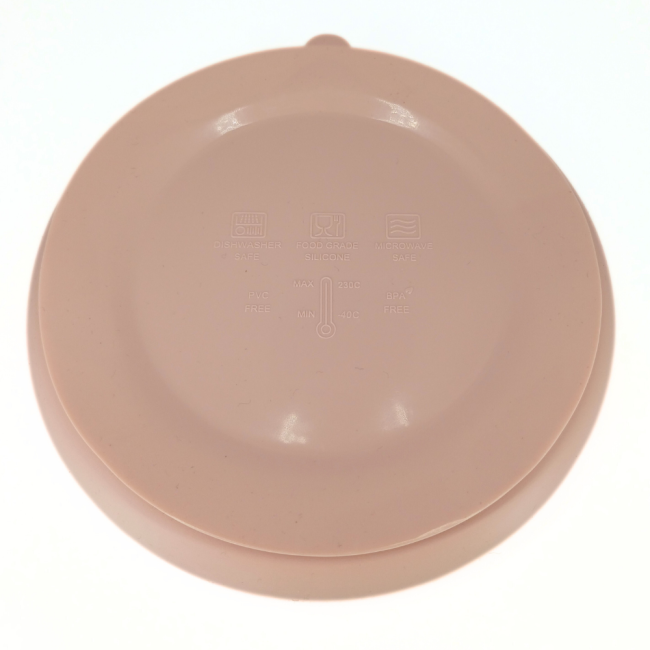 Farfurie rotunda din silicon compartimentata, Coccorito, Soft Pink
