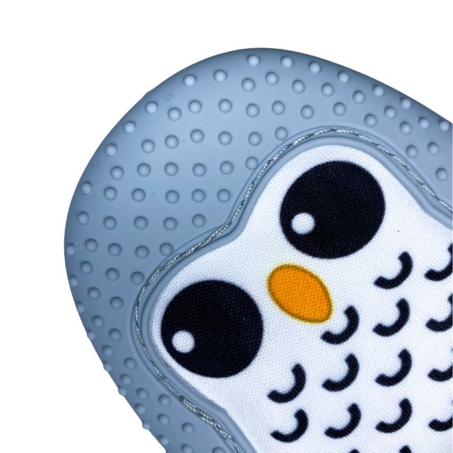 Manusa pentru dentitie din silicon - pinguin gri