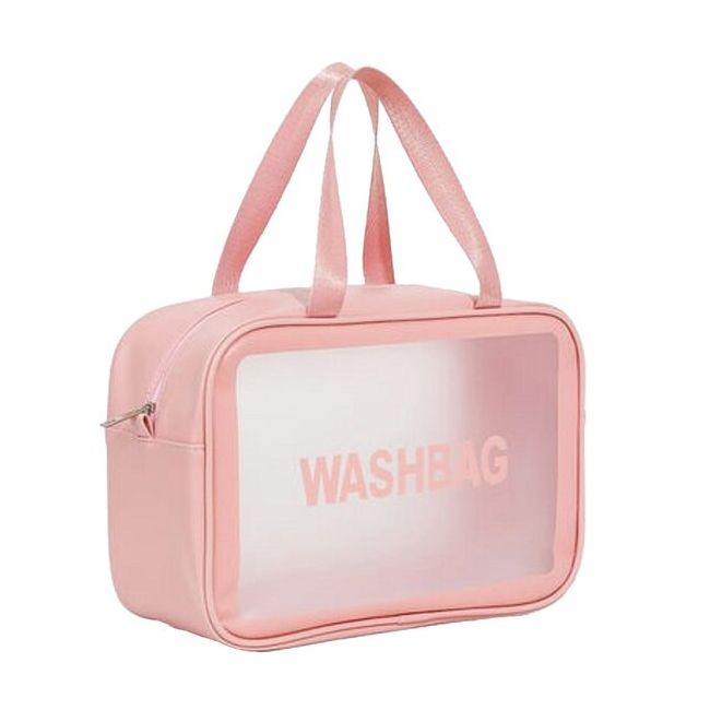 Gentuta cosmetica impermeabila, pentru femei, WashBag Top Choice 99328, roz