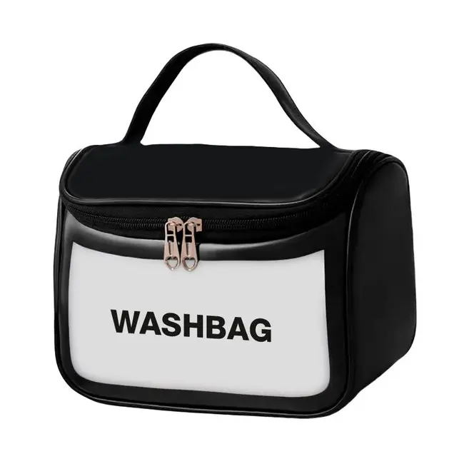 Gentuta cosmetica impermeabila, unisex, WashBag Top Choice 99557, negru