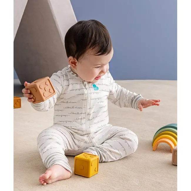 Love to Dream, Salopeta din bumbac cu fermoar, 3-6 luni, Dreamer White