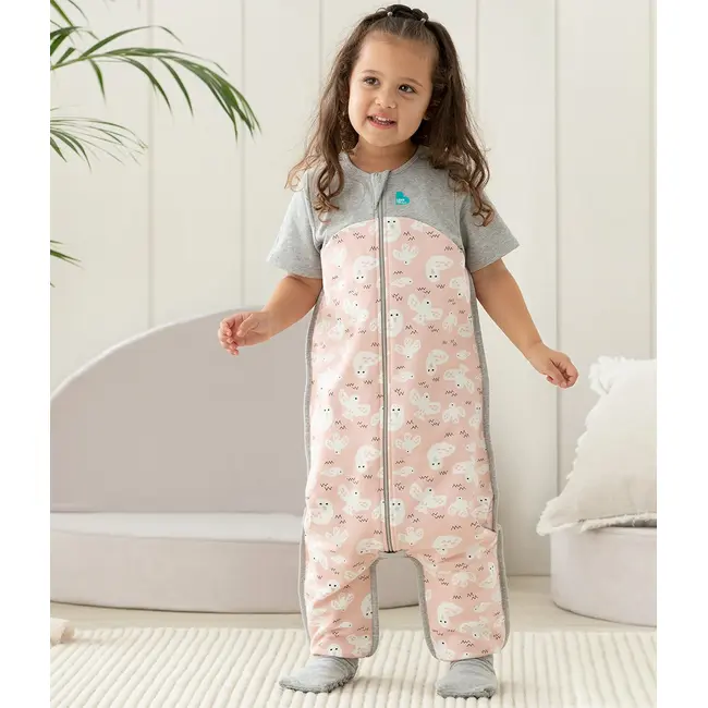 Love to Dream, sac de dormit cu picioruse si maneca scurta, 1 TOG, 6-12 luni, roz