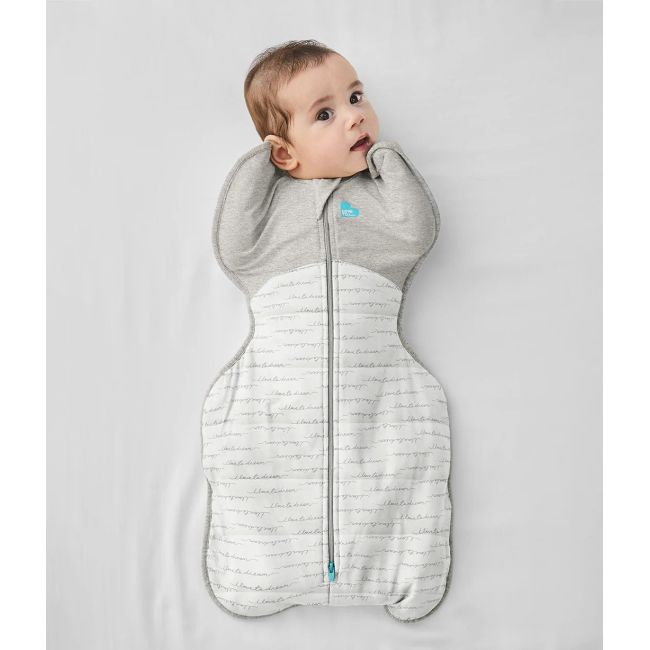 Love to Dream sac de dormit pentru infasat Swaddle Up, alb - gri, S, 3.5-6kg, 2.5 TOG