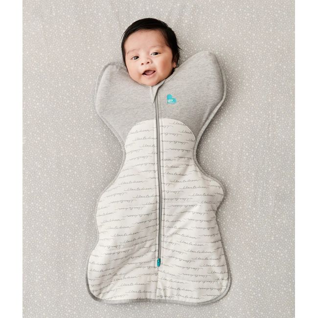 Love to Dream sac de dormit pentru infasat Swaddle Up, alb - gri, S, 3.5-6kg, 2.5 TOG