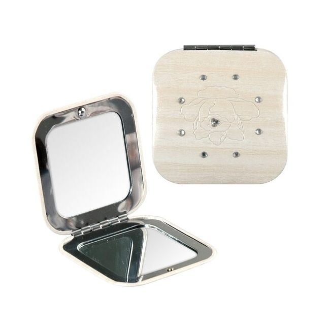 Oglinda compacta patrata, cu 11 cristale de zirconiu si inchidere magnetica, Top Choice 85673