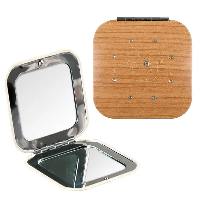 Oglinda compacta patrata, cu 11 cristale de zirconiu si inchidere magnetica, Top Choice 85673