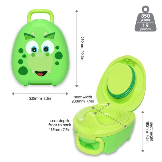 Olita portabila cu capac si maner My Carry Potty, Dino