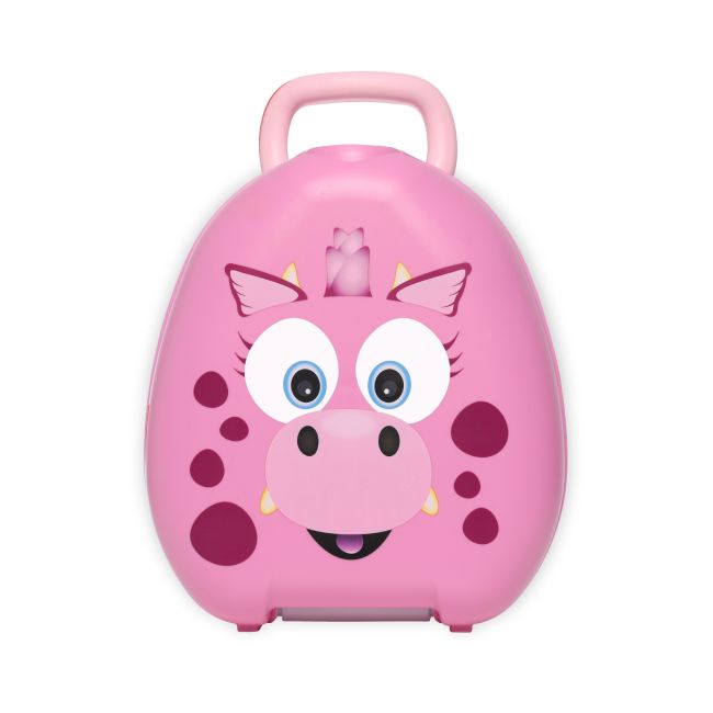 Olita portabila cu capac si maner My Carry Potty, Dragon roz
