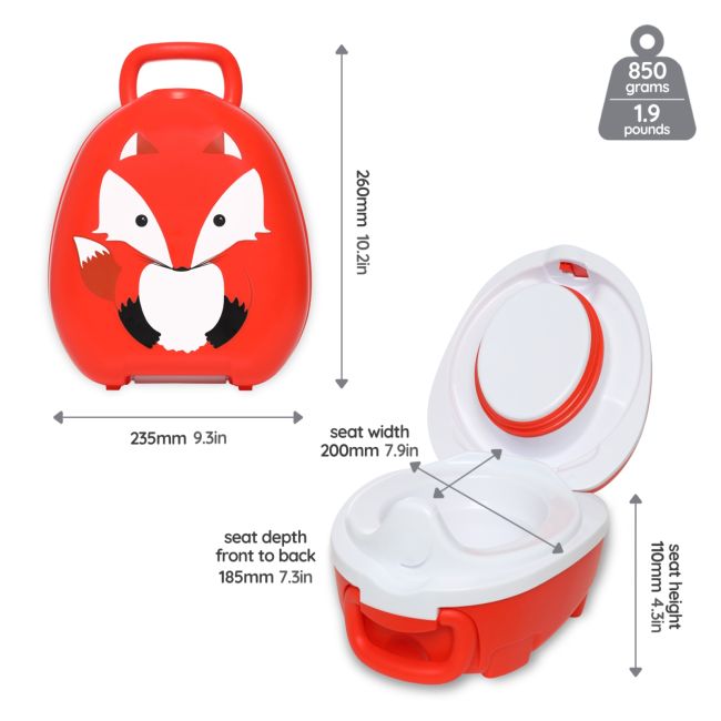 Olita portabila cu capac si maner My Carry Potty, Vulpe